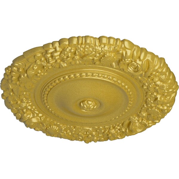 Marseille Ceiling Medallion (Fits Canopies Up To 7 3/8), Hand-Painted Rich Gold, 21OD X 2P